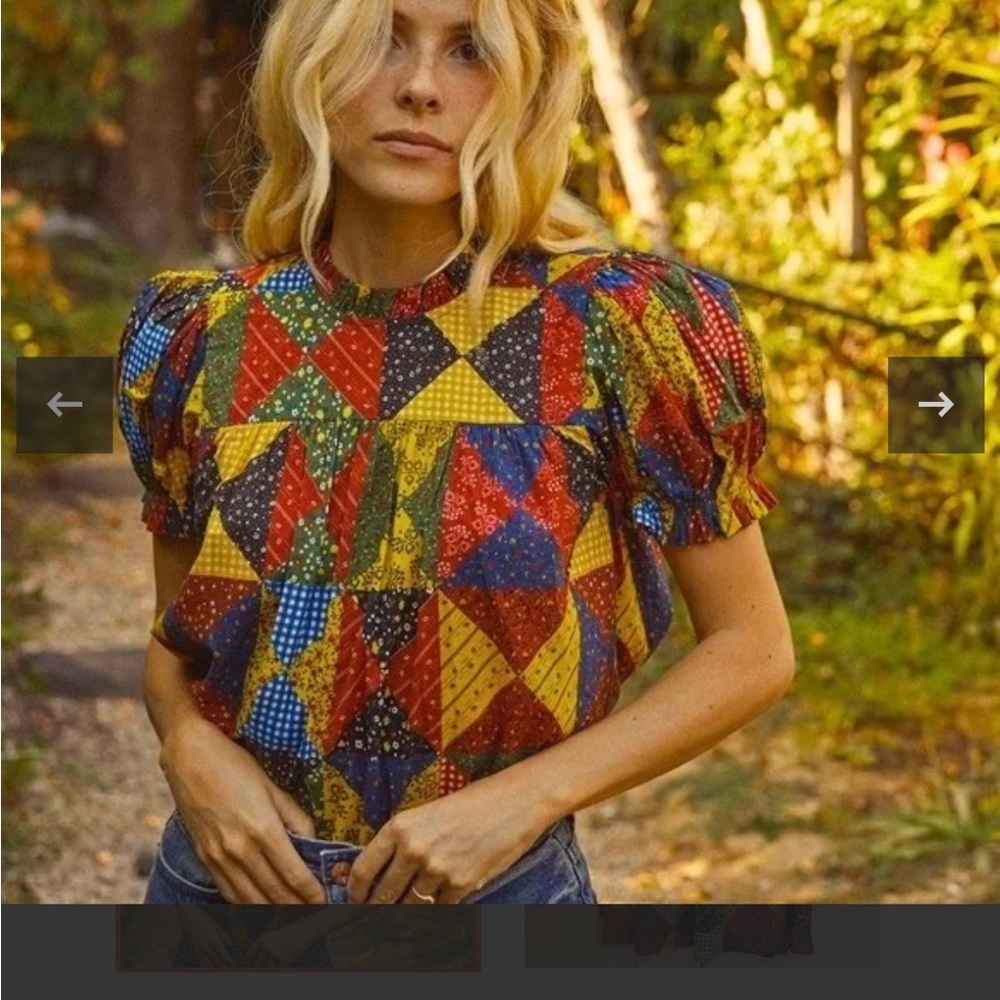 NWT Doen Alida Patchwork Top